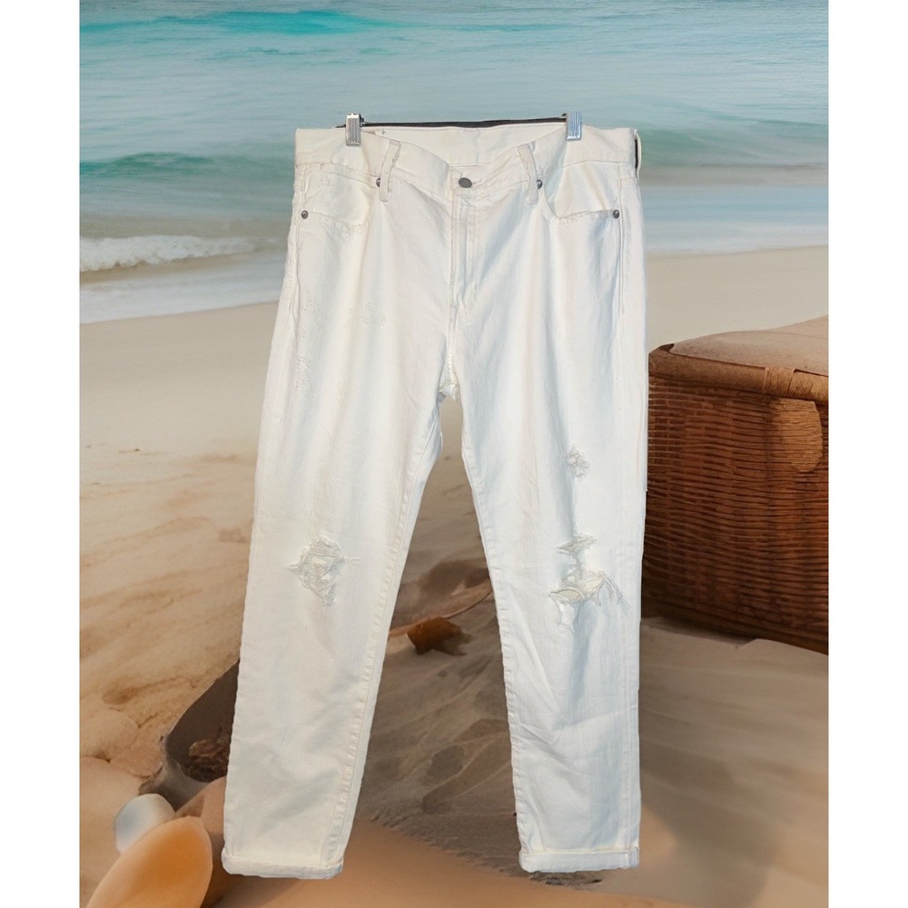 Polo Ralph Lauren Jeans Women 30 White Astor Slim Boyfriend‎ Distressed Beach